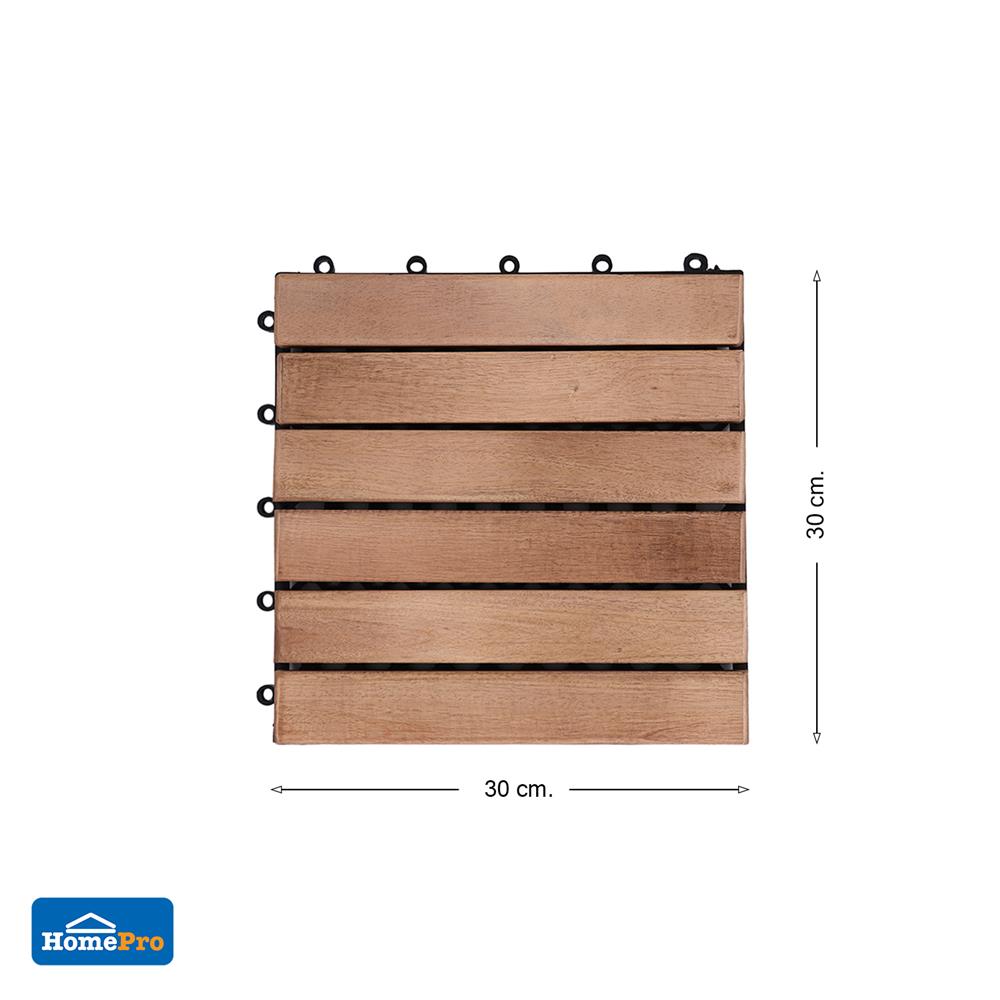 ทางเท้าไม้เนื้อแข็งตรงเรียบ SPRING 30x30 ซม.