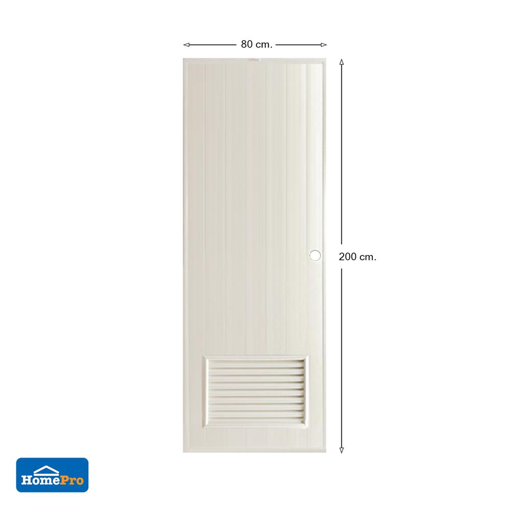 ประตู PVC บานประกอบ AZLE 2 80X200 ซม. สีครีม