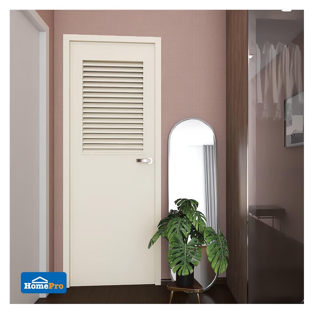 ประตู PVC บานประกอบ AZLE 3 80X200 ซม. สีครีม