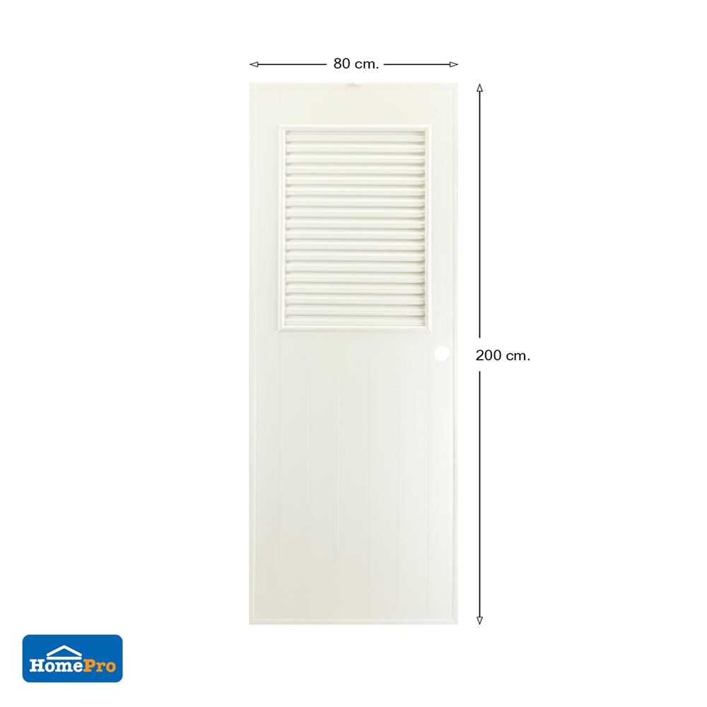 ประตู PVC บานประกอบ AZLE 3 80X200 ซม. สีครีม