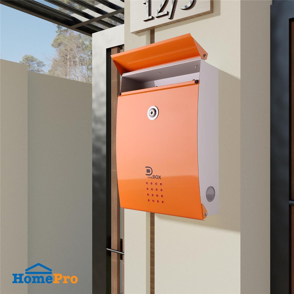 ตู้จดหมาย D MAIL BOX MB5005 สีส้ม/เบจ