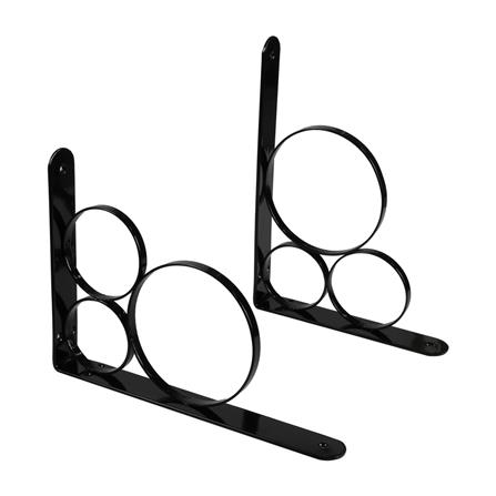 แขนรับชั้นเหล็ก STACKO O 25x18 ซม. สีดำ