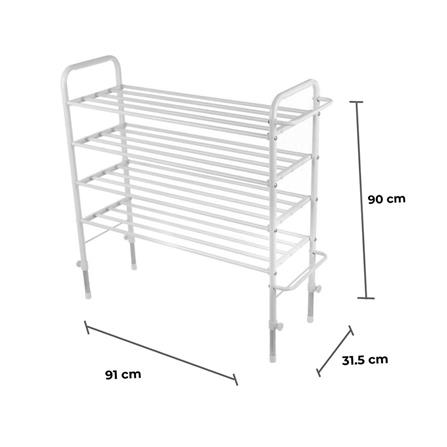 ชั้นวางรองเท้า 4 ชั้น ปรับระยะได้ STACKO NKHP26001 91x31.5x90 ซม. สีขาว_4