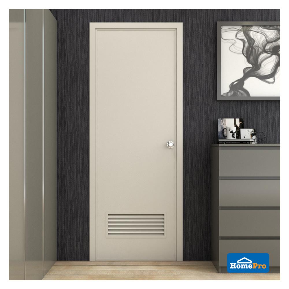 ประตูห้องน้ำ PVC AZLE AZ-2 เกล็ดล่าง UV มอก.70X200 ซม. สีครีม