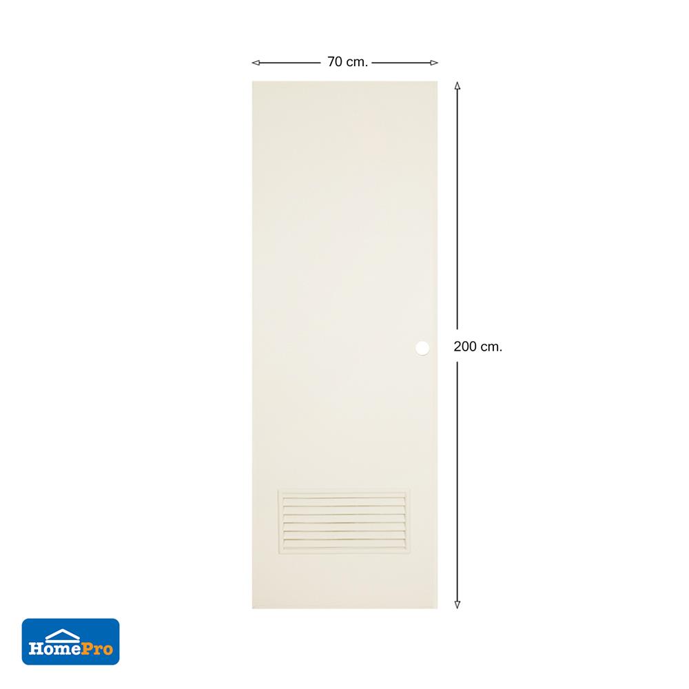 ประตูห้องน้ำ PVC AZLE AZ-2 เกล็ดล่าง UV มอก.70X200 ซม. สีครีม
