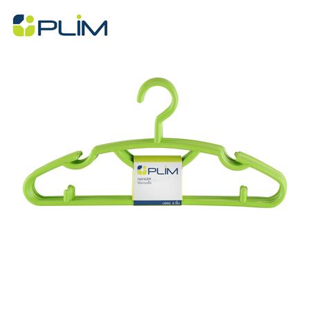 ไม้แขวนเสื้อคิงไซด์ PLIM สีเขียวเลมอน แพ็ค 6 ชิ้น_1