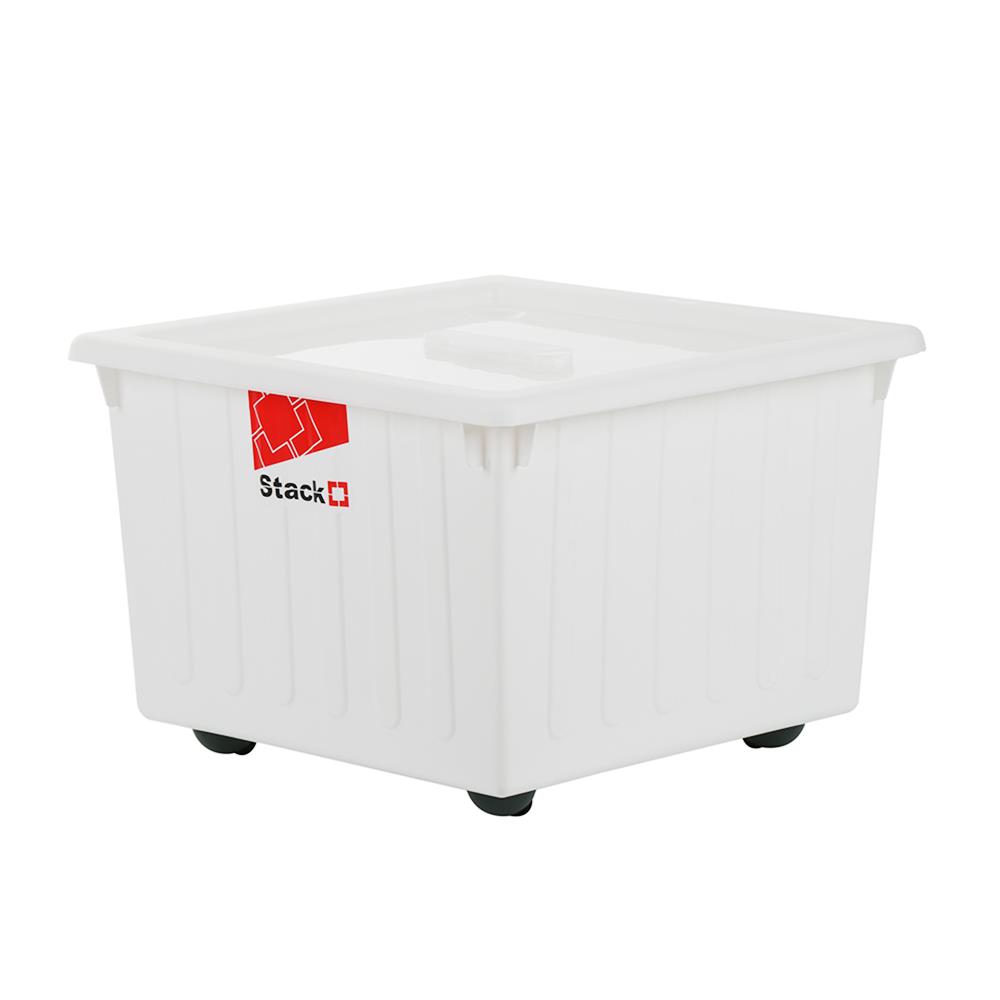 กล่องเก็บของ มีล้อ STACKO FRESHY 28.5 ลิตร สีขาว
