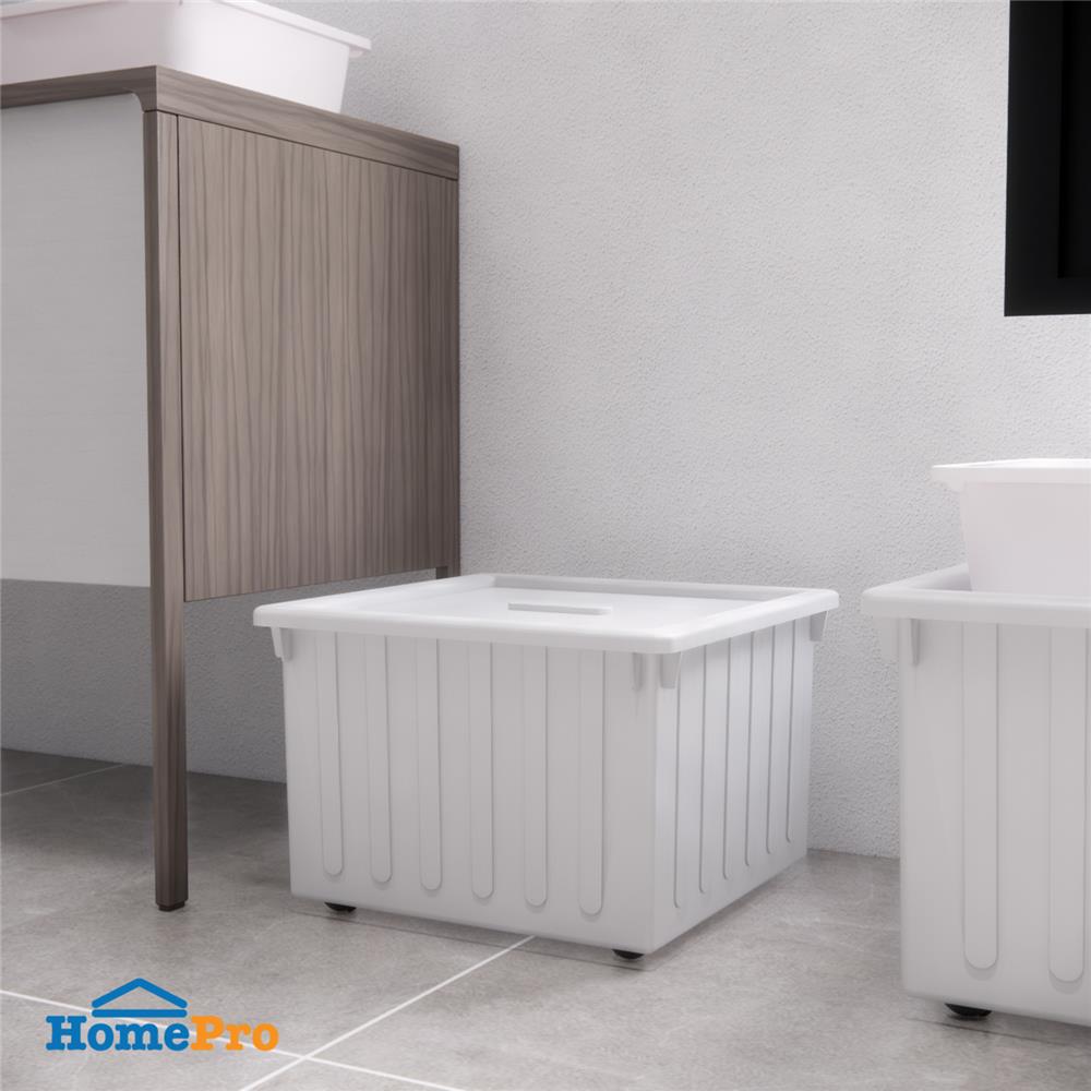 กล่องเก็บของ มีล้อ STACKO FRESHY 28.5 ลิตร สีขาว