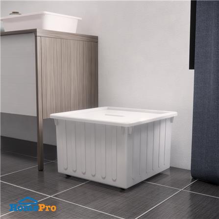 กล่องเก็บของ มีล้อ ฝาล็อค STACKO FRIENDLY 37.5 ลิตร สีขาว_3