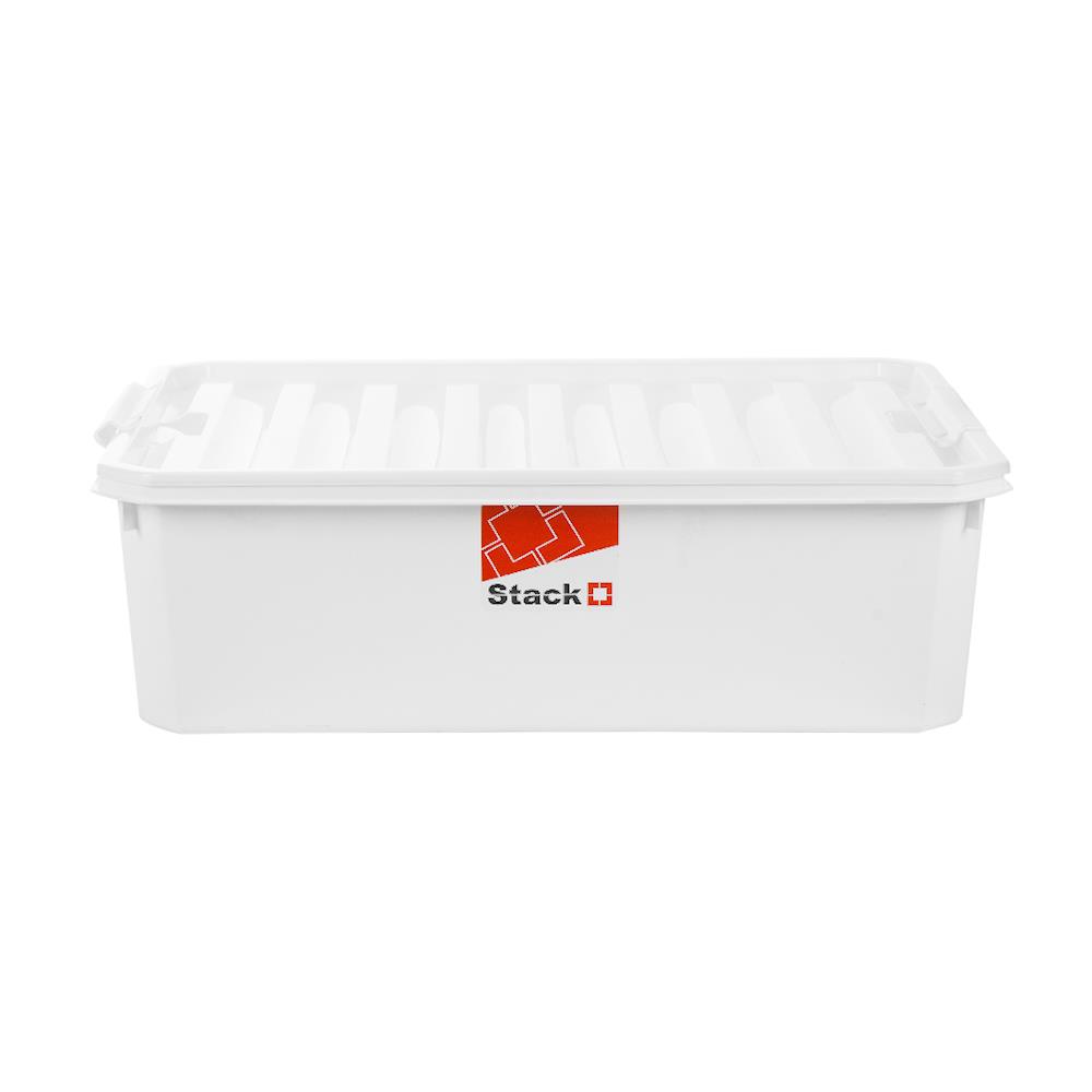 กล่องเก็บของ ฝาล็อค STACKO FAMILI 36 ลิตร สีขาว