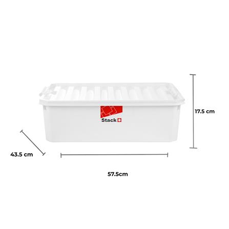 กล่องเก็บของ ฝาล็อค STACKO FAMILI 36 ลิตร สีขาว_5
