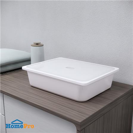 กล่องฝาปิด STACKO HARU 43x33x10 ซม. สีขาว_3