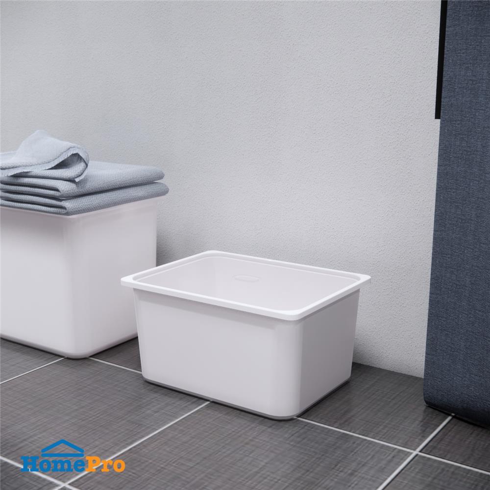 กล่องฝาปิด STACKO HARU 43x33x22 ซม. สีขาว