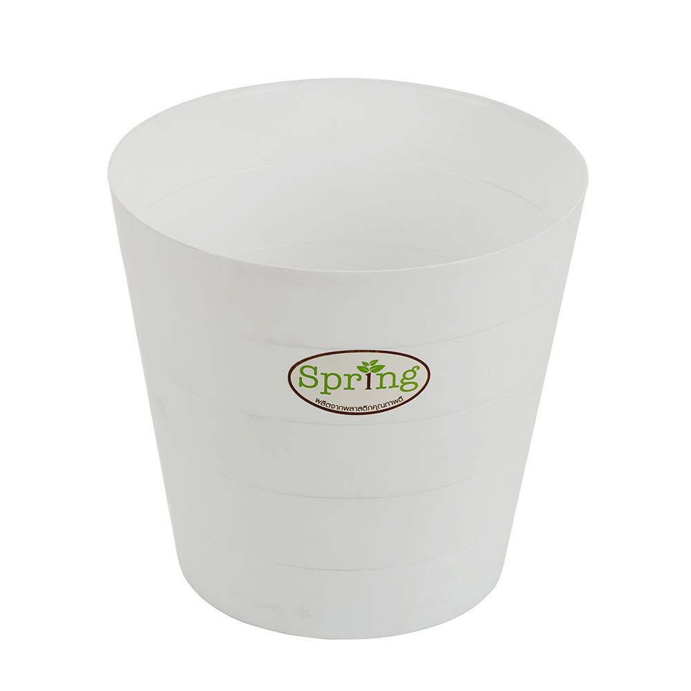 กระถางพลาสติก SPRING SP-03 26x26x25 ซม. สีขาว