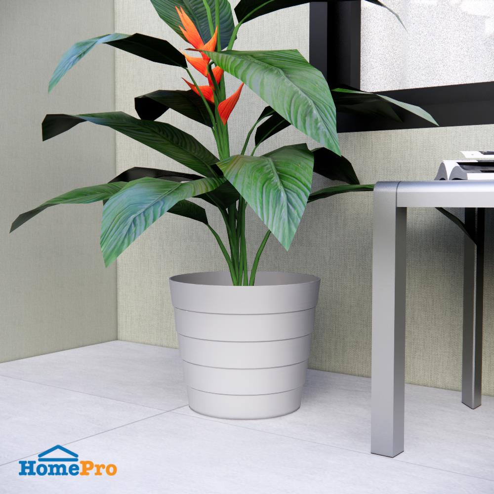 กระถางพลาสติก SPRING SP-03 26x26x25 ซม. สีขาว