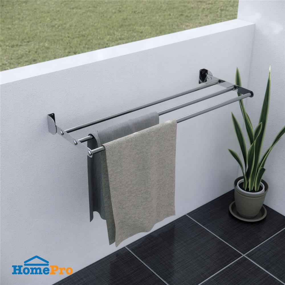 ราวติดผนังสเตนเลสพับได้ 3 เส้น 80cm PLIM