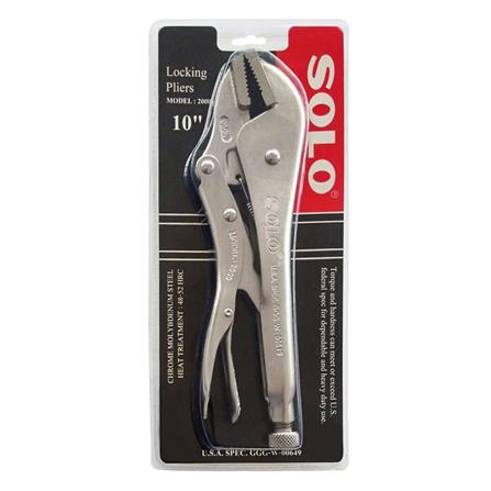 คีมล็อกปากตรง SOLO NO.2000 10 นิ้ว สีเงิน_1