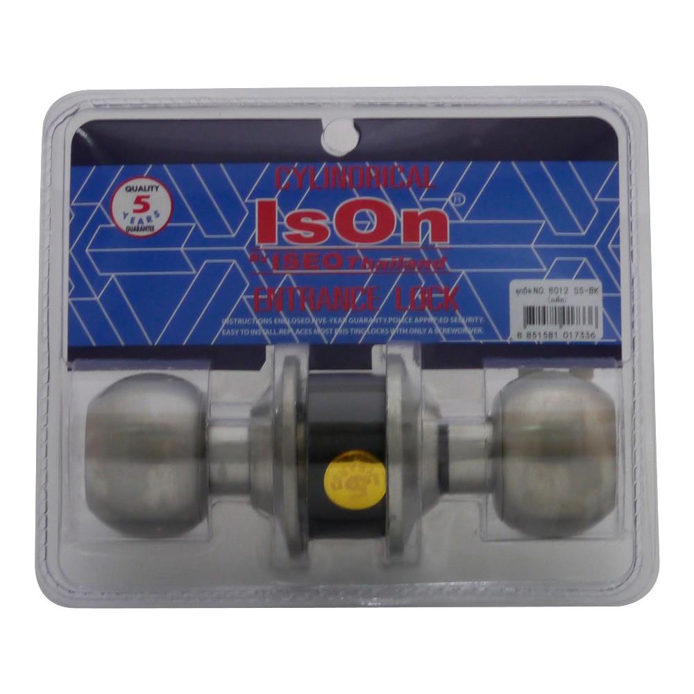 ลูกบิดประตูห้องน้ำ หัวกลม ISON 8012 SS-BK หัวกลม สีสเตนเลส