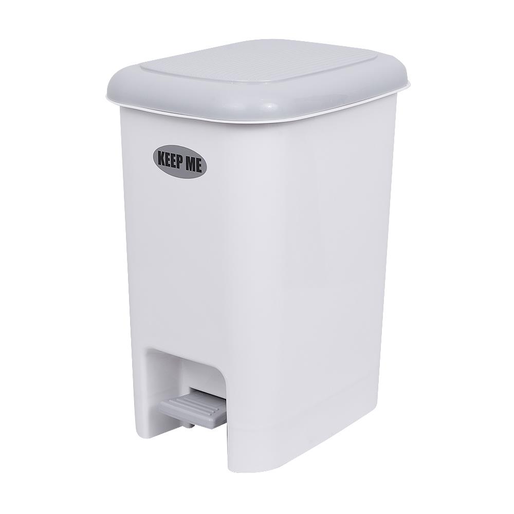 ถังขยะเหยียบเหลี่ยม JCP 5668 6 ลิตร สีขาว/เทา