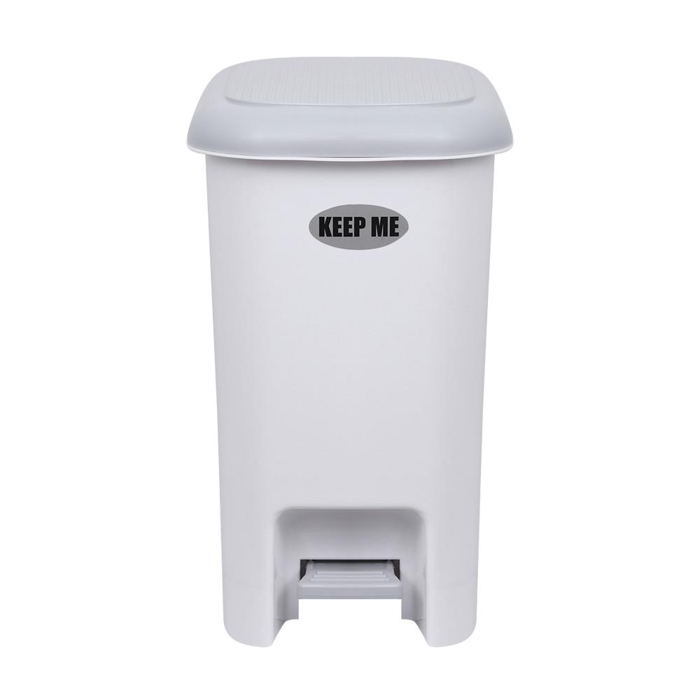 ถังขยะเหยียบเหลี่ยม JCP 5668 6 ลิตร สีขาว/เทา