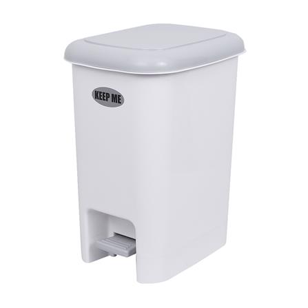 ถังขยะเหยียบเหลี่ยม JCP 5668 6 ลิตร สีขาว/เทา_0