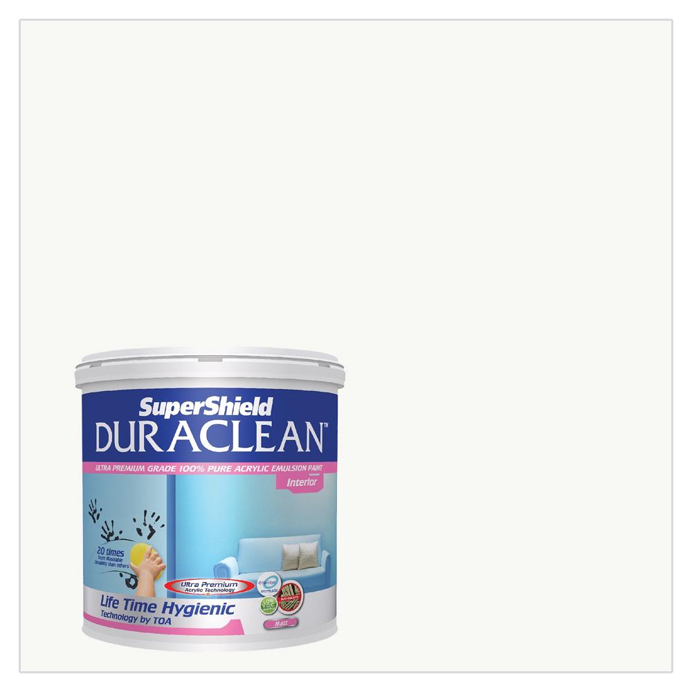 สีน้ำทาภายใน ชนิดด้าน TOA SUPERSHIELD DURACLEAN M100 สีขาว 5 แกลลอน