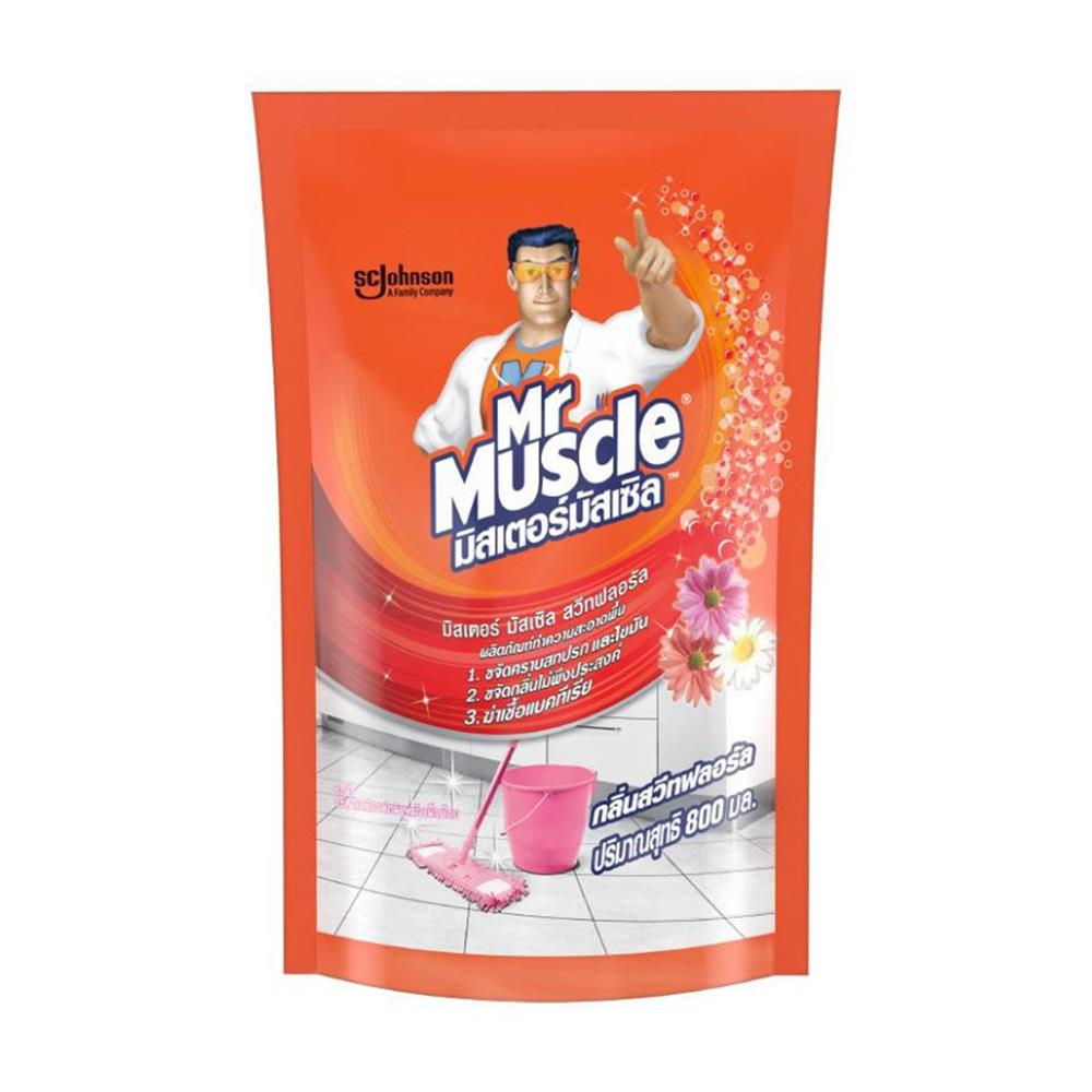 น้ำยาทำความสะอาดพื้น KIWI MR.MUSCLE 800 มล. SWEET FLORAL