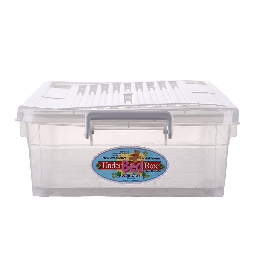 กล่องเก็บของ ฝาล็อค UNI-WARE 4636 35 ลิตร สีขาว