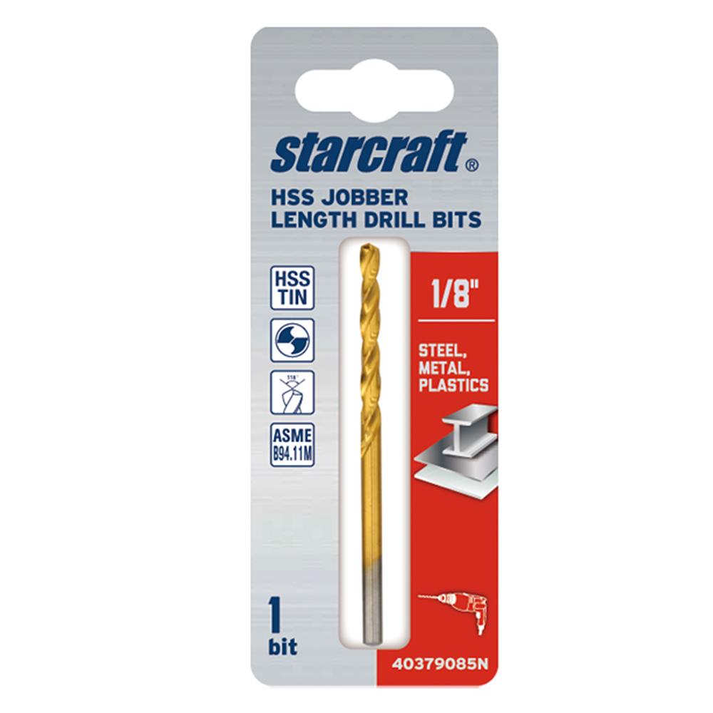 ดอกเจาะเหล็ก STARCRAFT TITANIUM HSS&TIN-COATED 1/8 นิ้ว