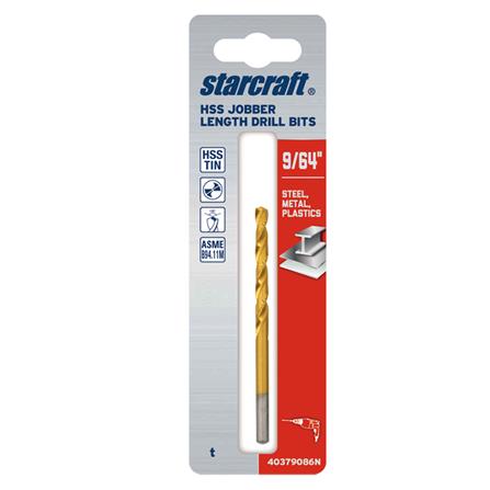ดอกเจาะเหล็ก STARCRAFT TITANIUM HSS&TIN-COATED 9/64 นิ้ว_2