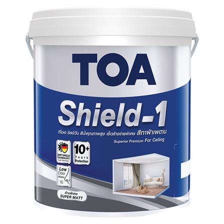 สีน้ำทาฝ้า TOA SHIELD-1 E999 ด้าน 5 แกลลอน
