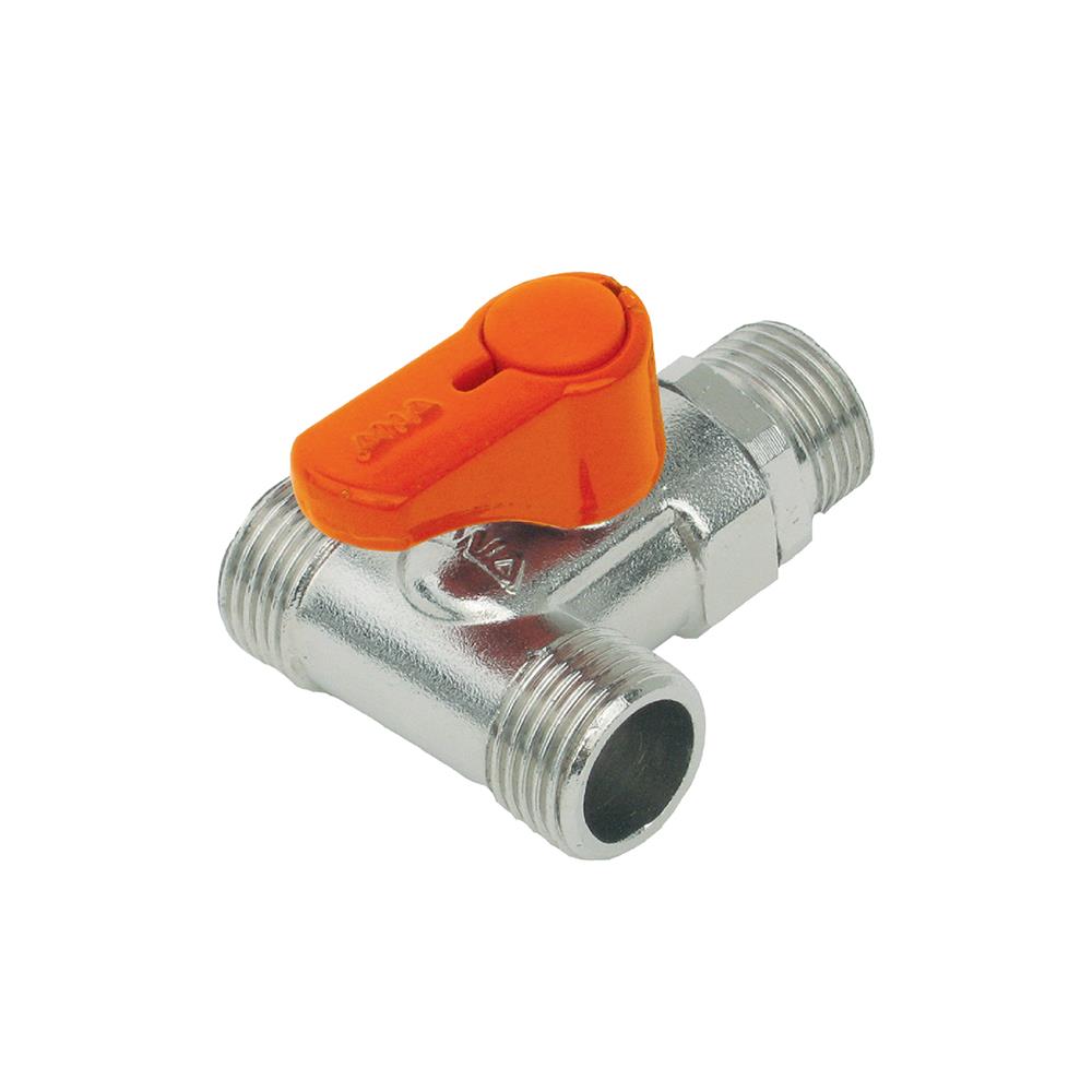 มินิบอลวาล์วสามทาง ANA MMM 1/2 นิ้ว สีส้ม