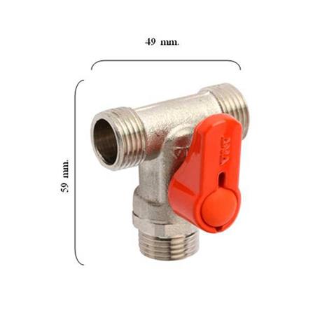 มินิบอลวาล์วสามทาง ANA MMM 1/2 นิ้ว สีส้ม_2