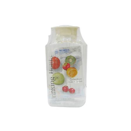 ขวดน้ำทรงเหลี่ยมลายริ้วฝาดึงPET PIONEER 1.63 ลิตร สีขาว