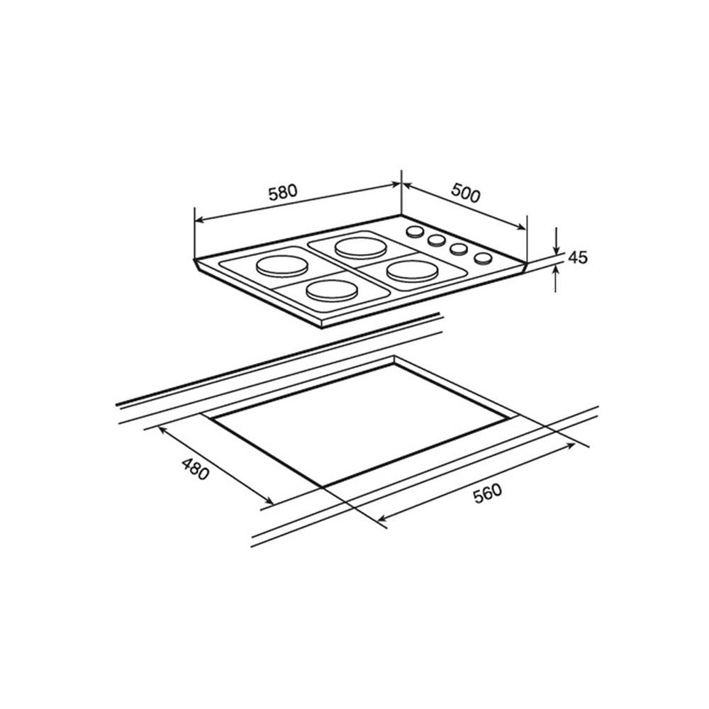 เตาฝังผสม TEKA EC3G1P 58 ซม.
