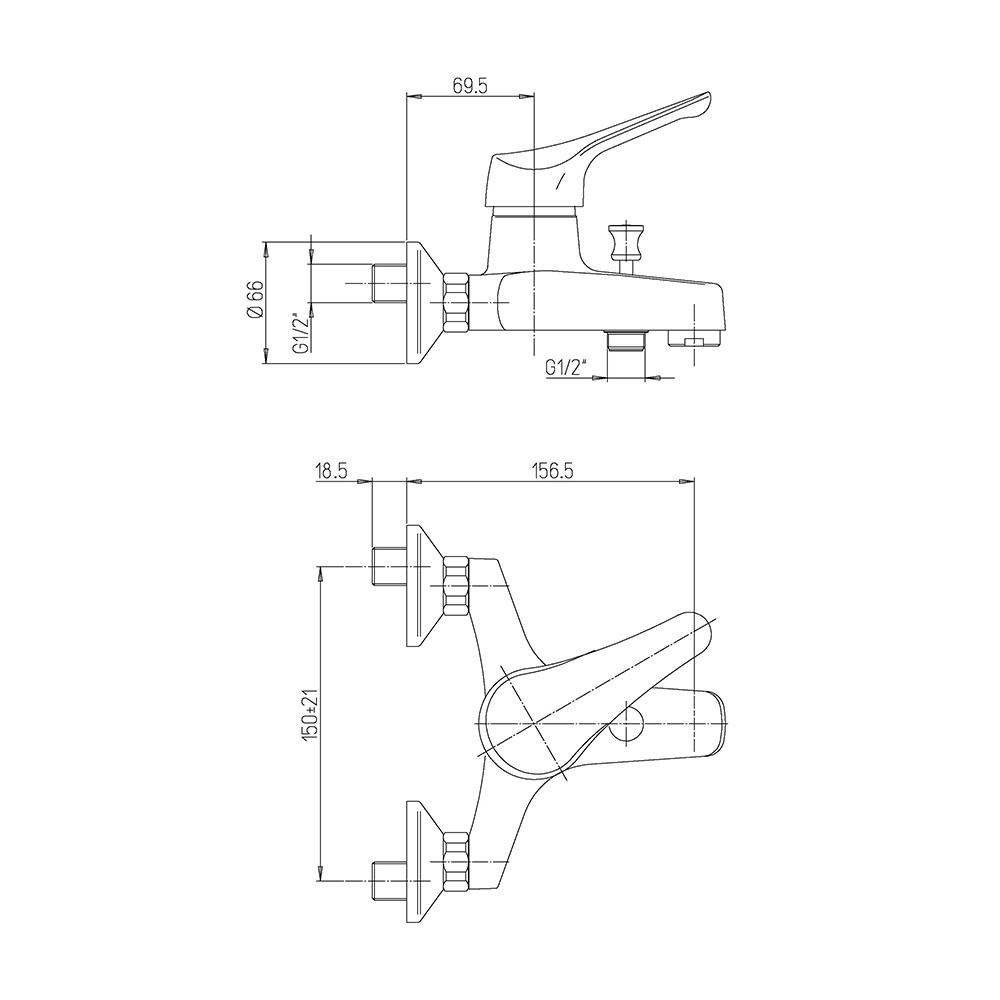 ก๊อกผสมอ่างอาบ PAINI 04CR111 สีโครม