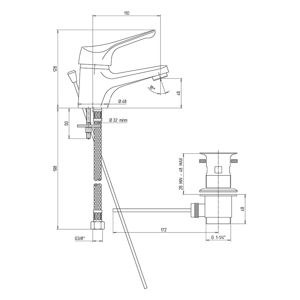 ก๊อกอ่างล้างหน้าผสม PAINI 04CR211