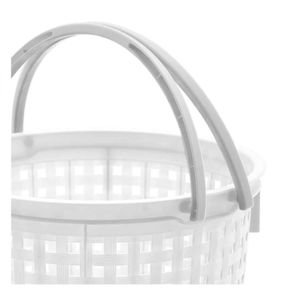 ตะกร้าผ้ากลมหูหิ้ว JCJ 4212 สีขาว