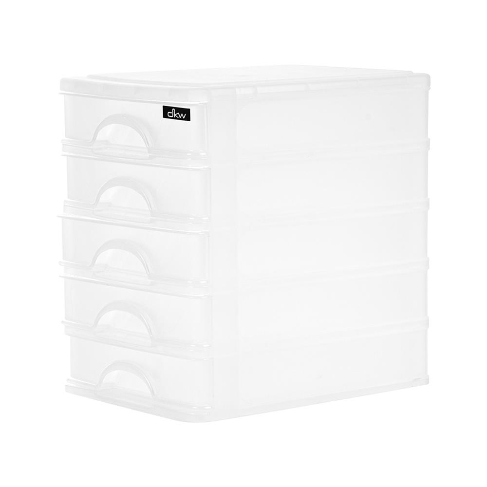 ชั้นลิ้นชักเล็ก 5 ชั้น DKW HH21150 25.3x35.5x35.2 ซม. สีขาว