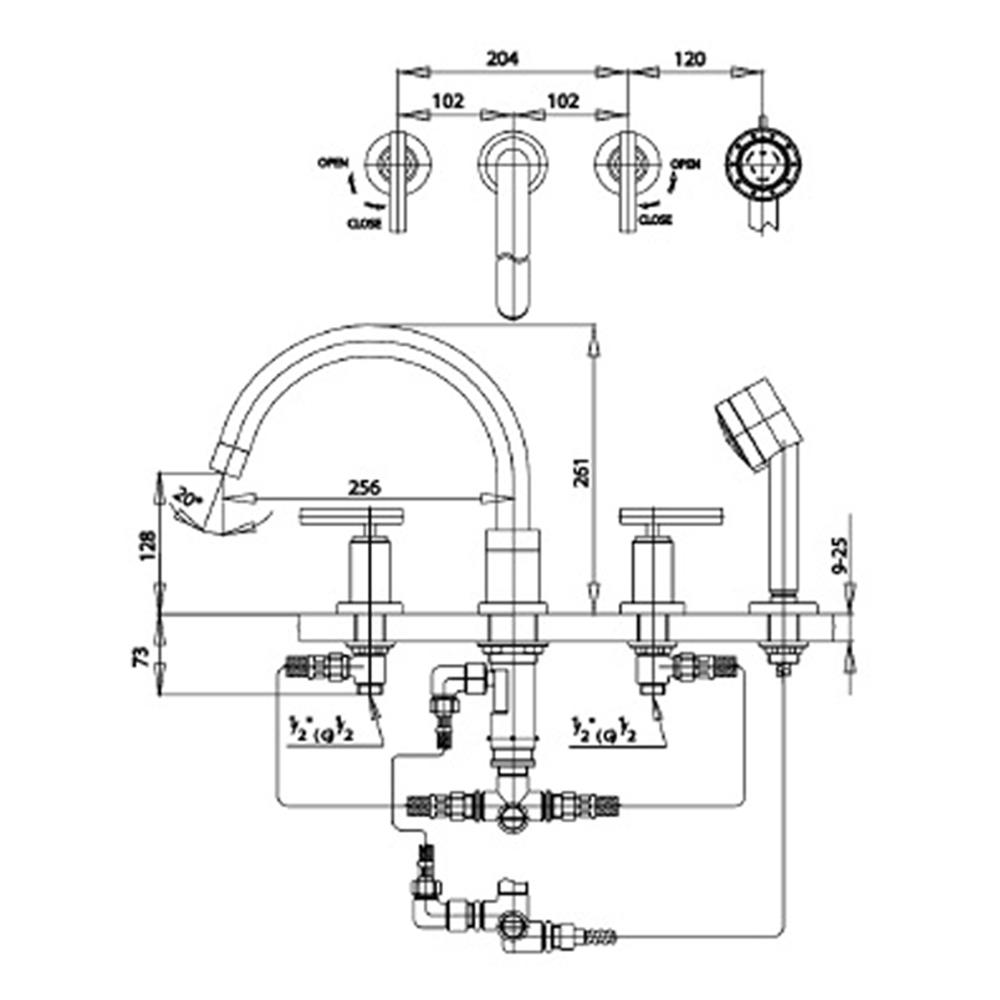 ก๊อกผสมอ่างอาบ COTTO CT255C20S41