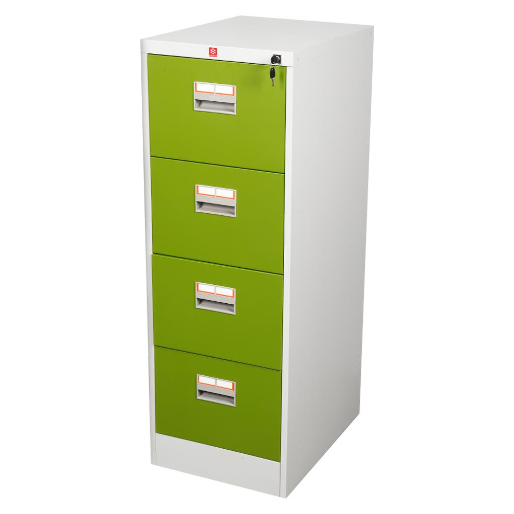 ตู้ลิ้นชักเหล็ก 4 ลิ้นชัก LUCKY WORLD KCDX-4-GG สีเขียว
