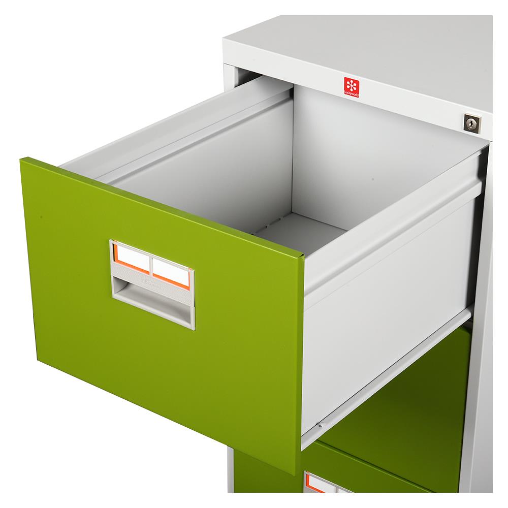 ตู้ลิ้นชักเหล็ก 4 ลิ้นชัก LUCKY WORLD KCDX-4-GG สีเขียว