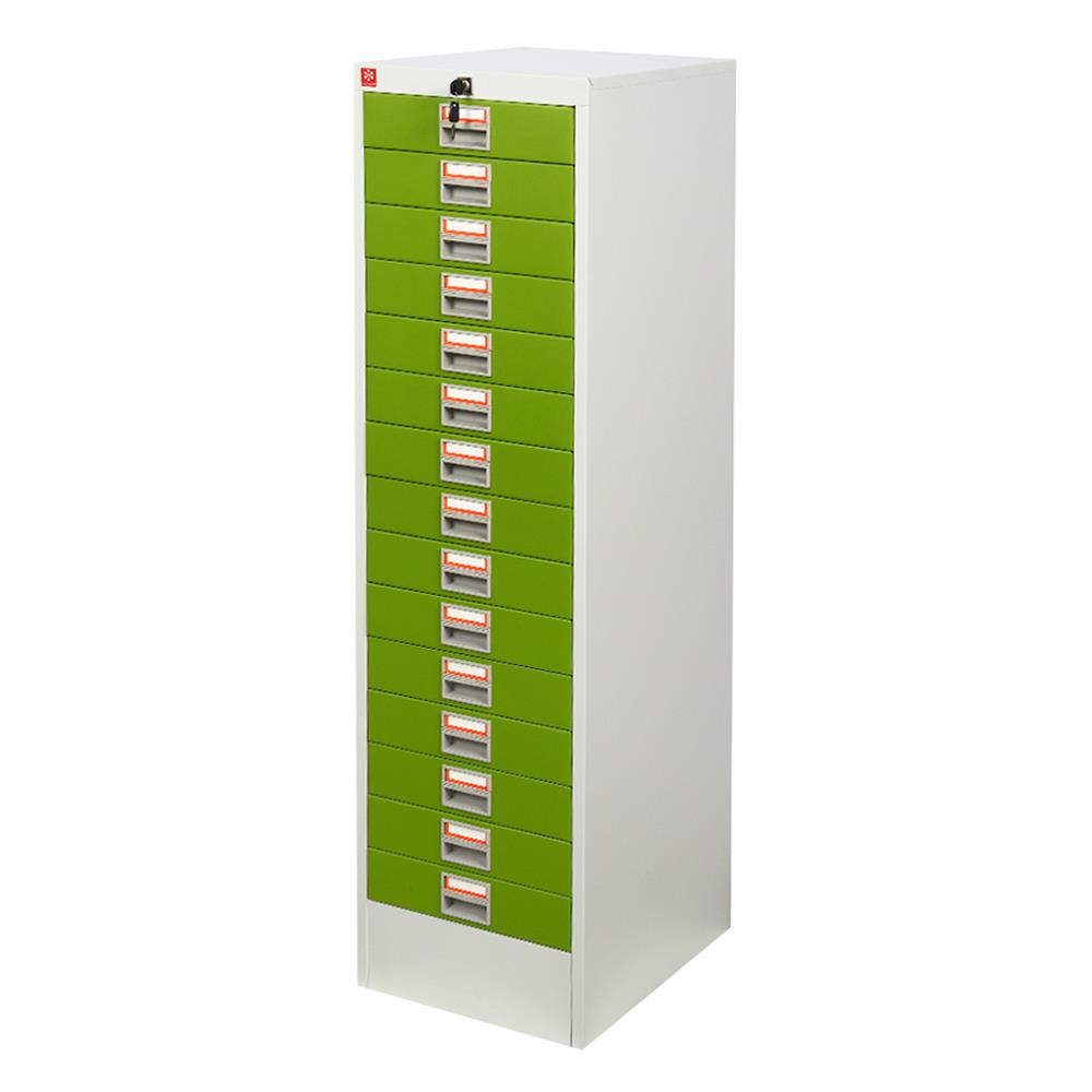 ตู้ลิ้นชักเหล็ก 15 ลิ้นชัก LUCKY WORLD CDX-15-GG สีเขียว