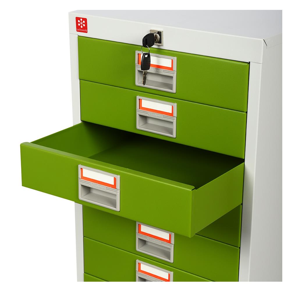ตู้ลิ้นชักเหล็ก 15 ลิ้นชัก LUCKY WORLD CDX-15-GG สีเขียว