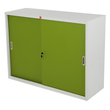 ตู้เหล็กบานเลื่อนทึบ LUCKY WORLD KSS-120-GG สีเขียว_1