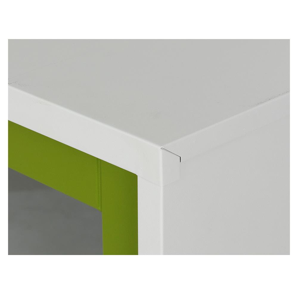 ตู้เหล็กบานเลื่อนกระจก LUCKY WORLD KSG-120-GG สีเขียว