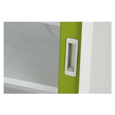 ตู้เหล็กบานเลื่อนกระจก LUCKY WORLD KSG-120-GG สีเขียว_5