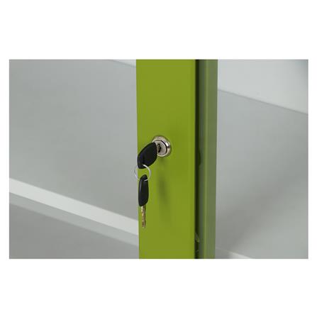 ตู้เหล็กบานเลื่อนกระจก LUCKY WORLD KSG-120-GG สีเขียว_6