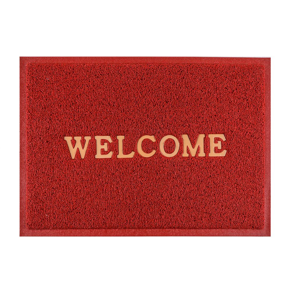 พรมเช็ดเท้าดักฝุ่น HOME LIVING STYLE WELCOME 50X70 ซม. สีแดง