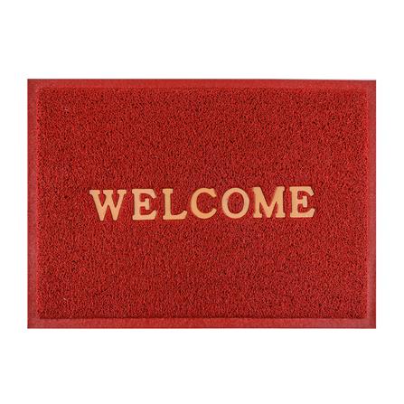 พรมเช็ดเท้าดักฝุ่น HOME LIVING STYLE WELCOME 50X70 ซม. สีแดง_0